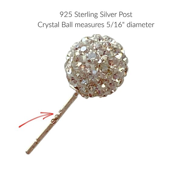 Bling Earrings with 925 Sterling Silver Stud Post - Picture 2 of 3